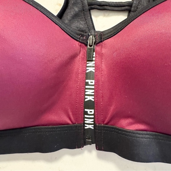 PINK Victoria's Secret Burgundy Ultimate Push Up Sports Bra - Picture 2 of 11